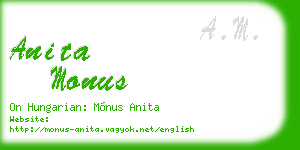 anita monus business card